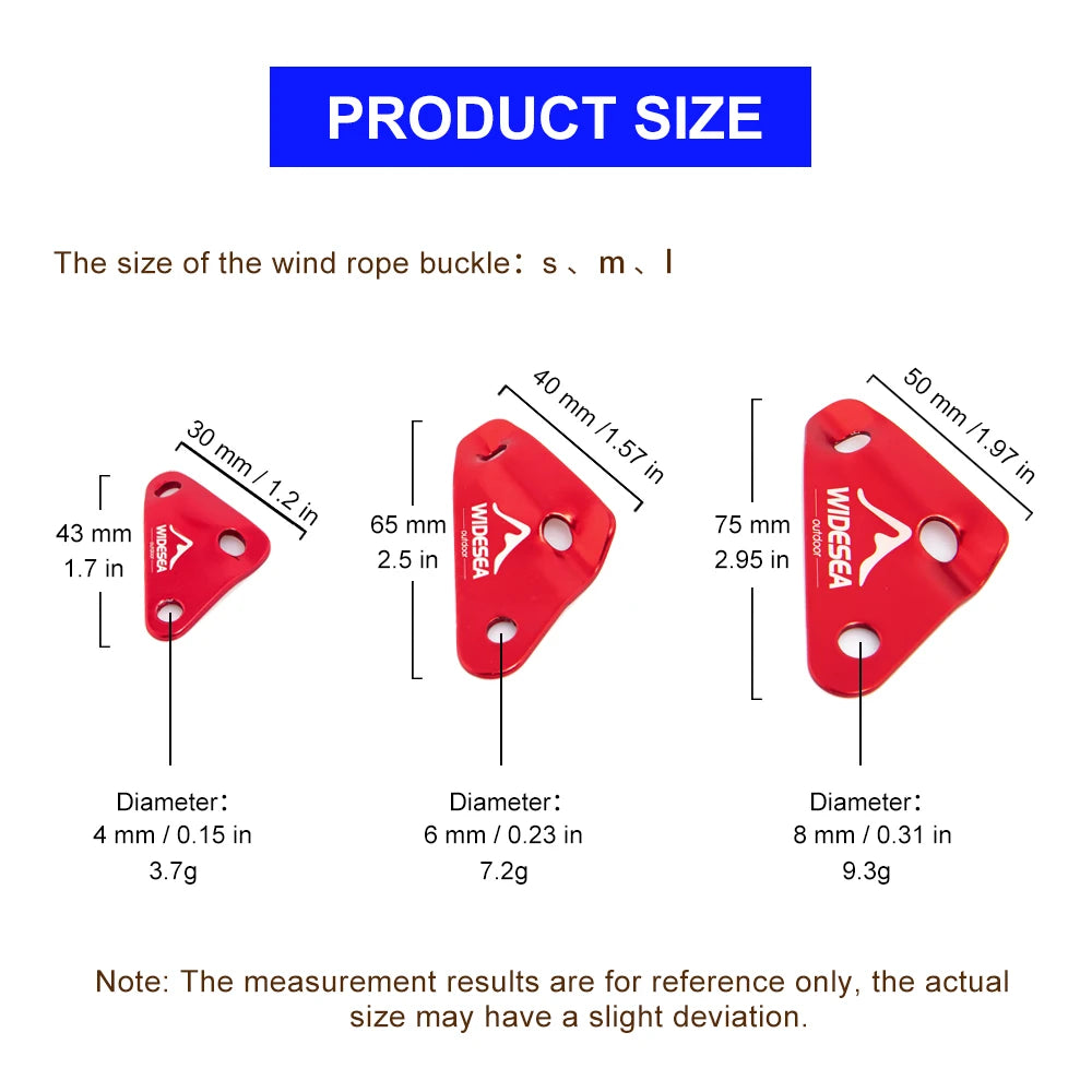Camping Tent Wind Rope Triangle Buckle 4pcs/set