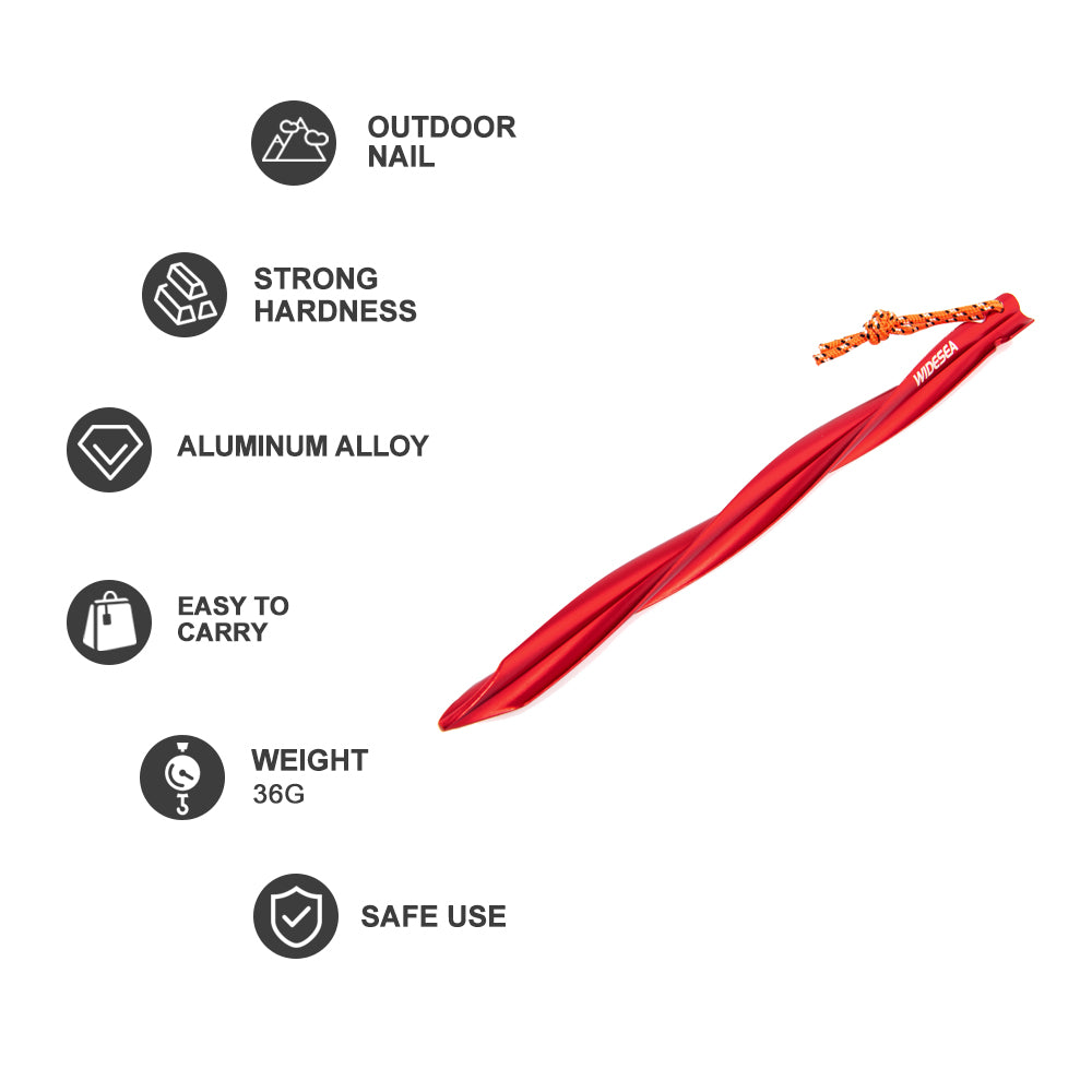 Camping Tent Spiral Triple Edged Ground Nail 4pcs/set