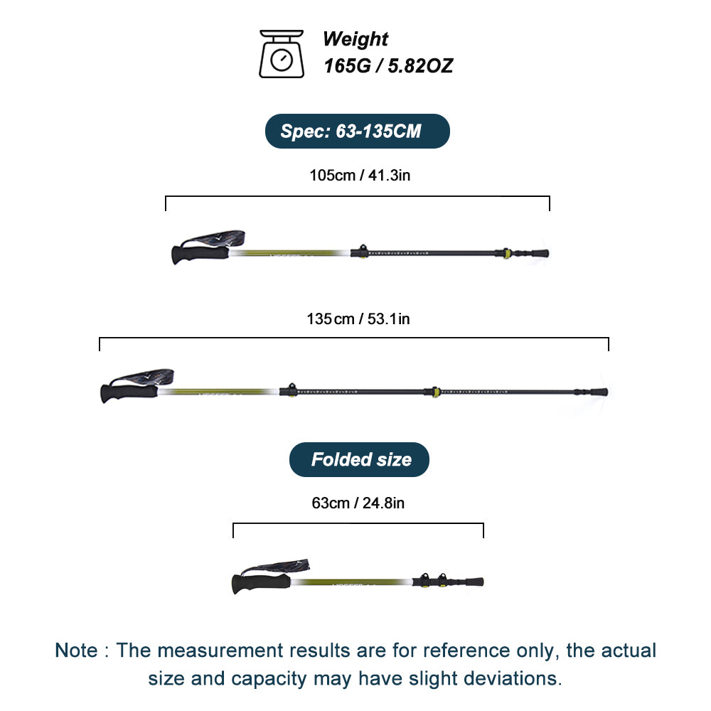 Widesea Trekking Poles 3section Lock For Anti-slip Adjustment Portable Telescopic Trekking Pole