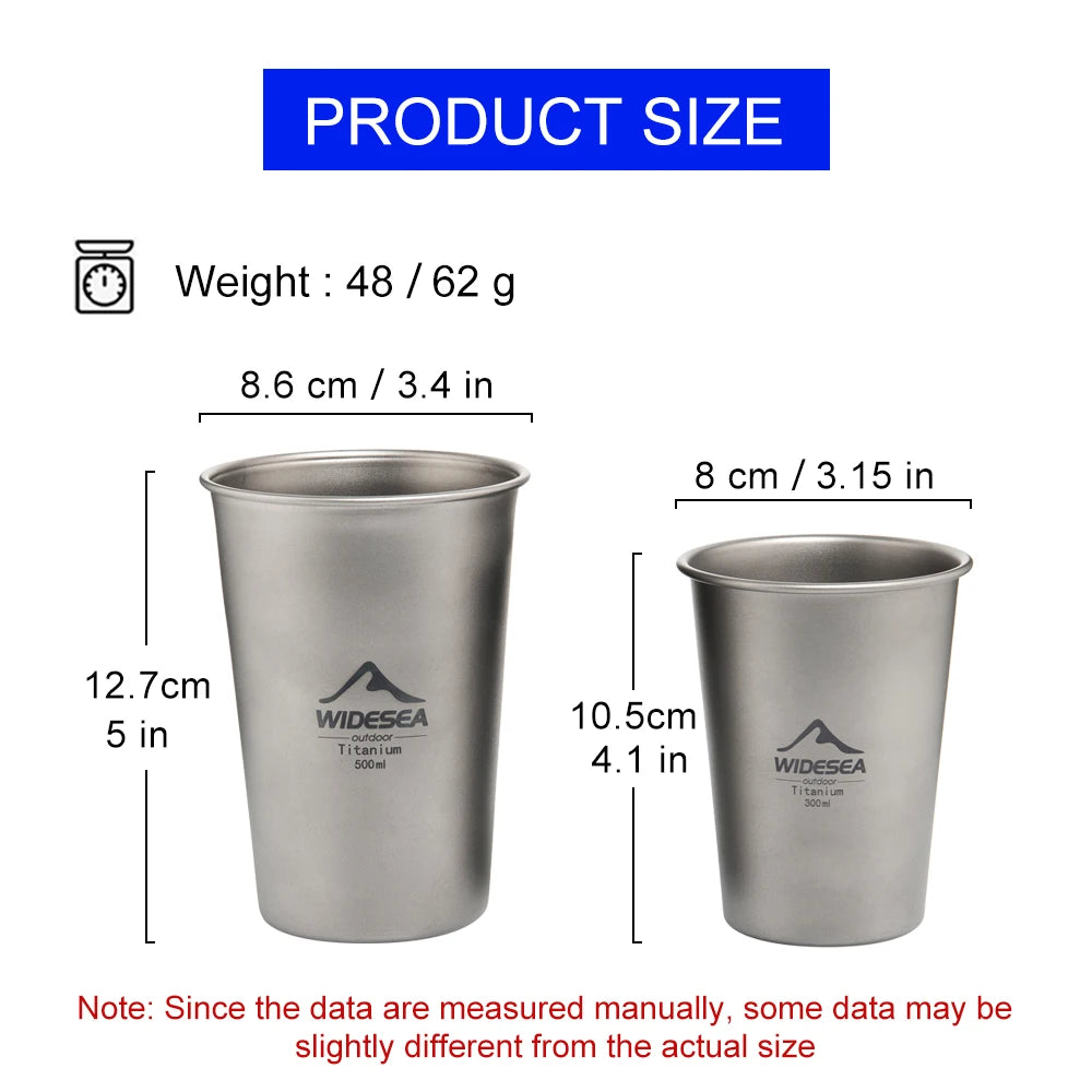 Camping Titanium Beer Glass Mug Cup 