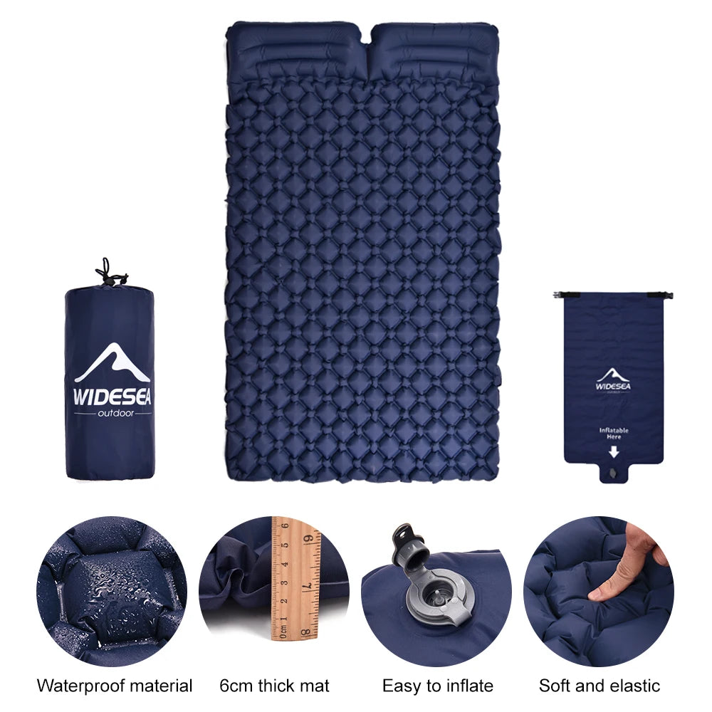 Camping 2-Person Air Mattress Ultralight Folding Sleeping Pad 