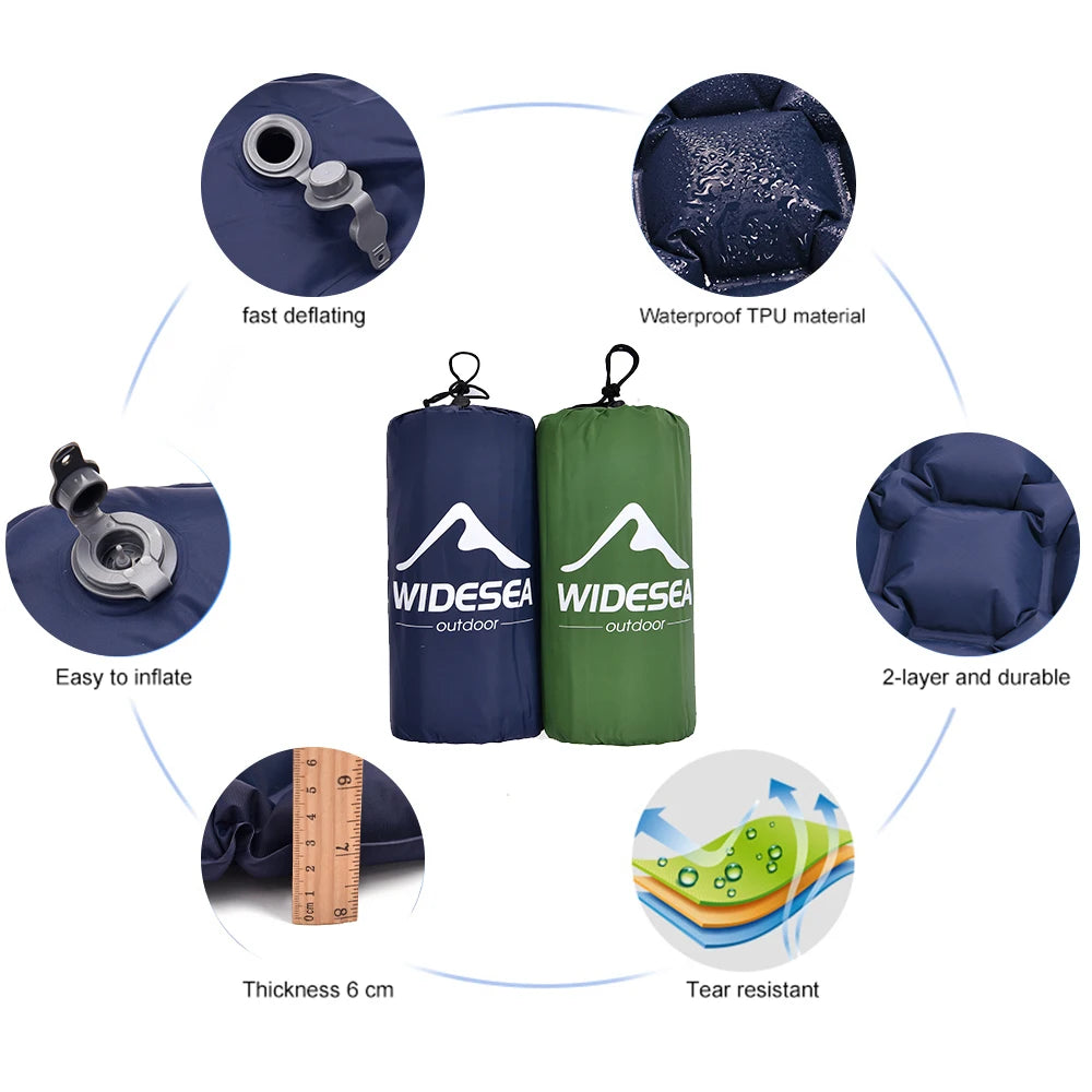Camping 2-Person Air Mattress Ultralight Folding Sleeping Pad 