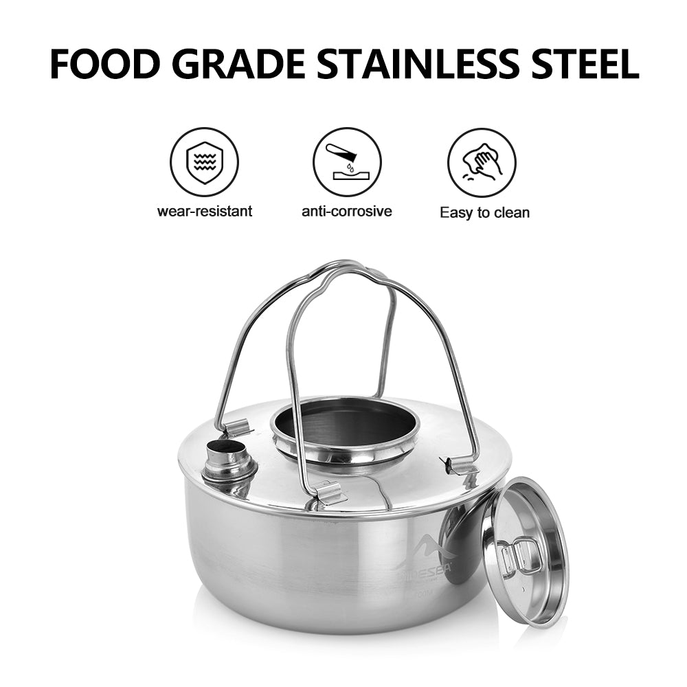 Widesea Camping 1.7L SS304 Stainless Kettle