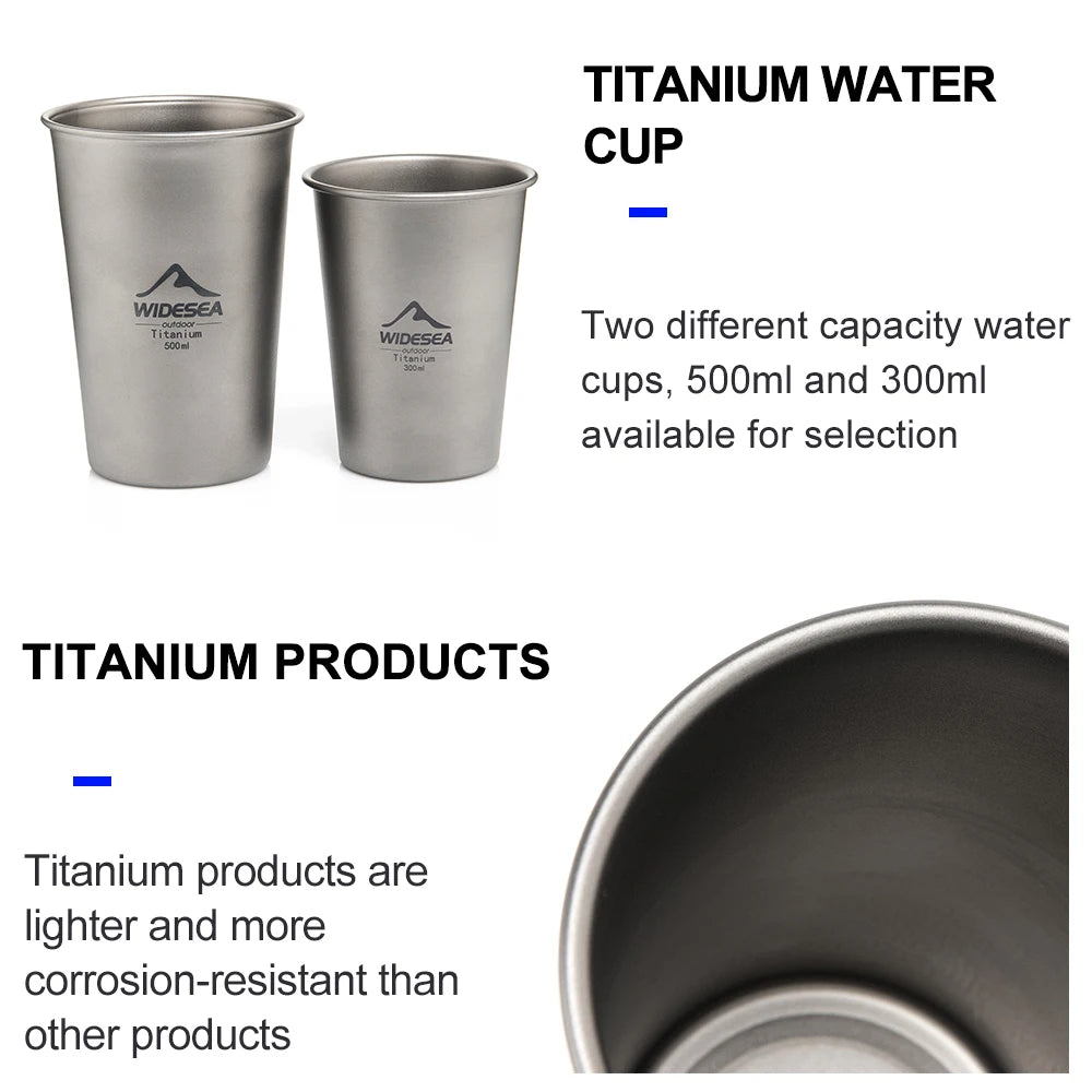Camping Titanium Beer Glass Mug Cup 