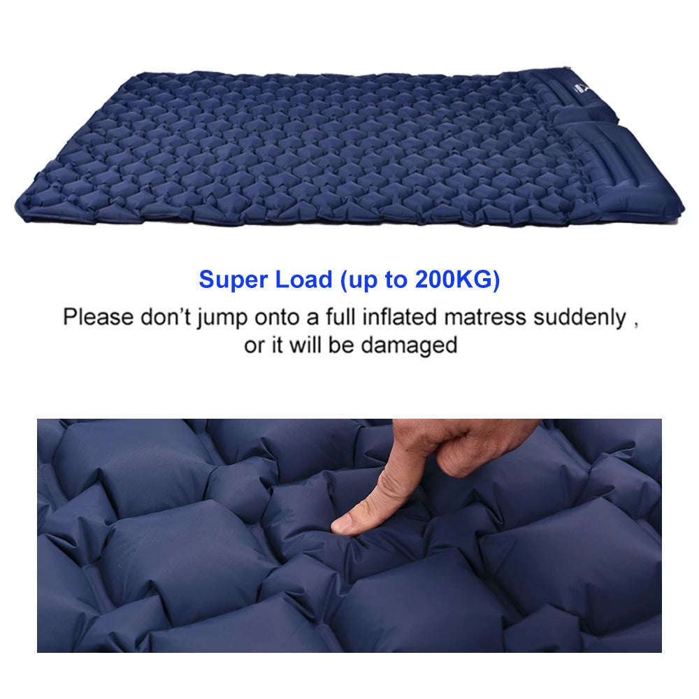 Camping 2-Person Air Mattress Ultralight Folding Sleeping Pad 