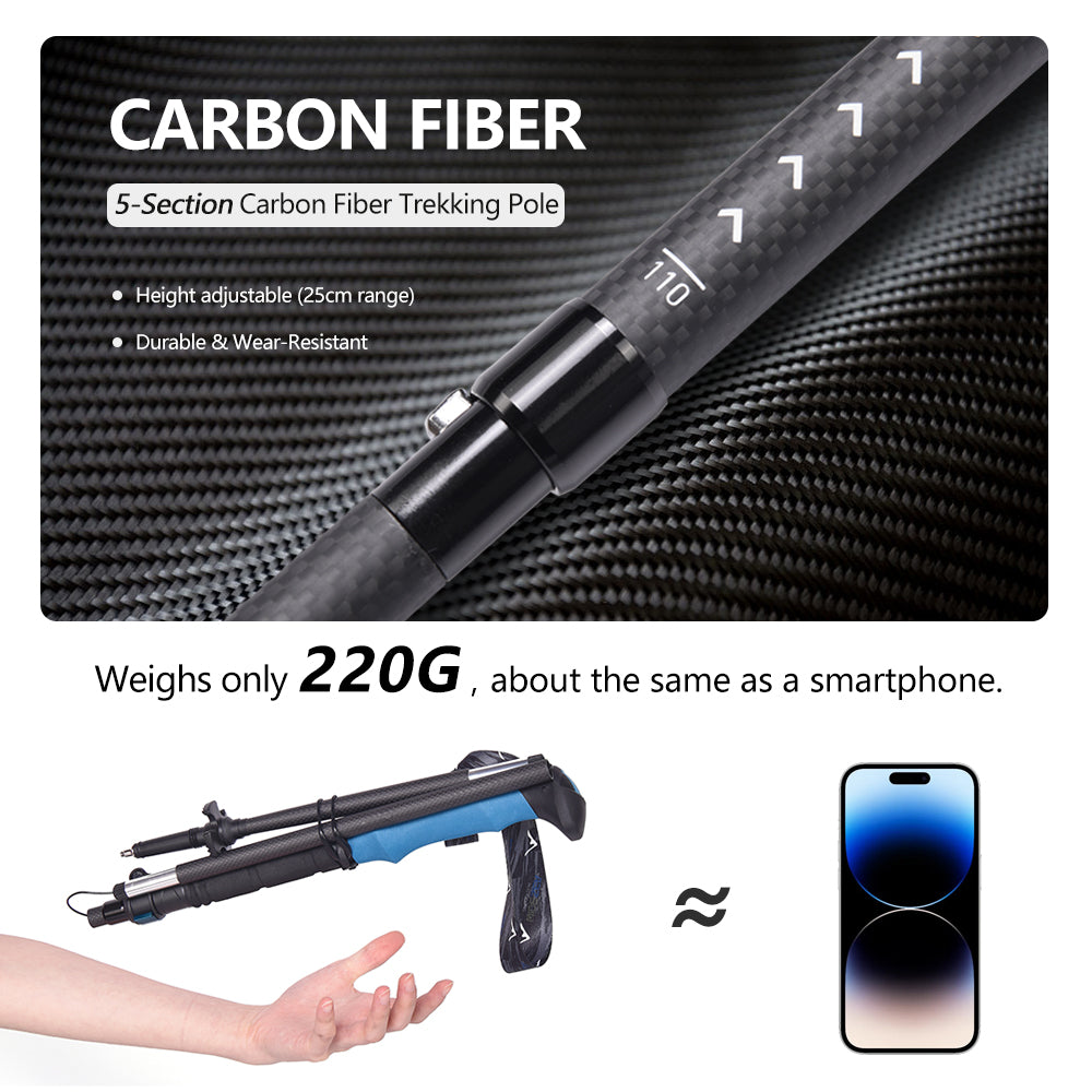 Widesea Camping Carbon Fiber Ultra-light Stretchable Trekking Pole
