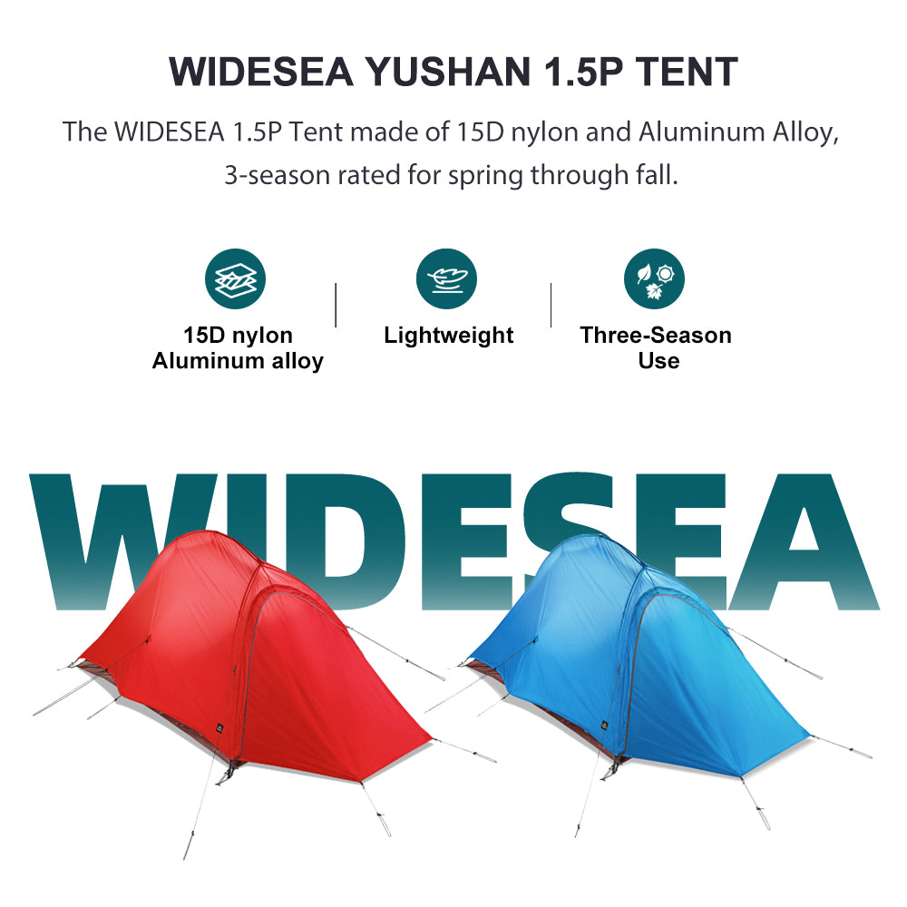 Widesea Camping Tent 1 Person 15D Nylon Backpaking Tents