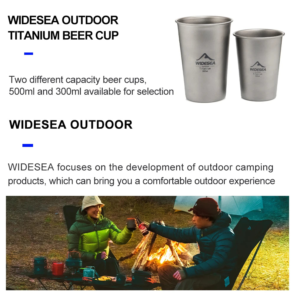 Camping Titanium Beer Glass Mug Cup 