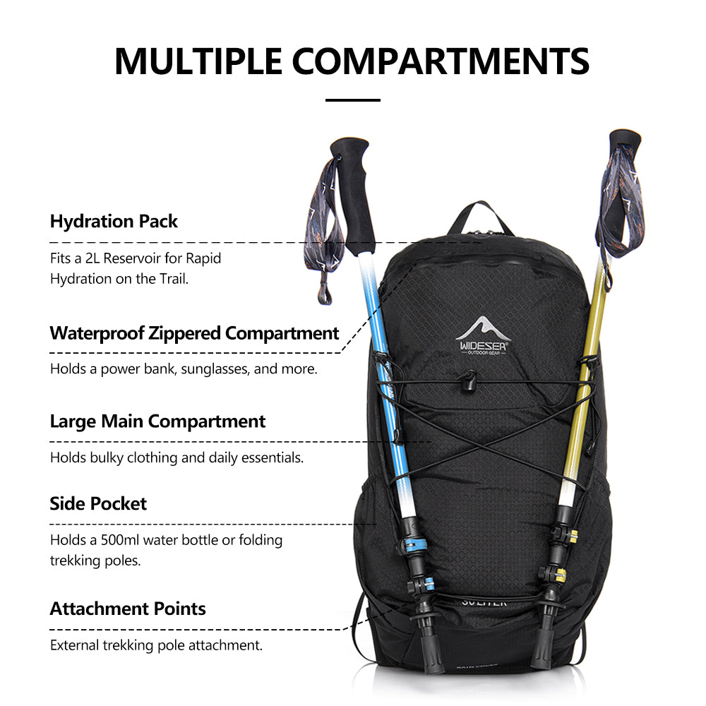 Widesea Camping Climbing Sports Waterproof 30L Backpacks