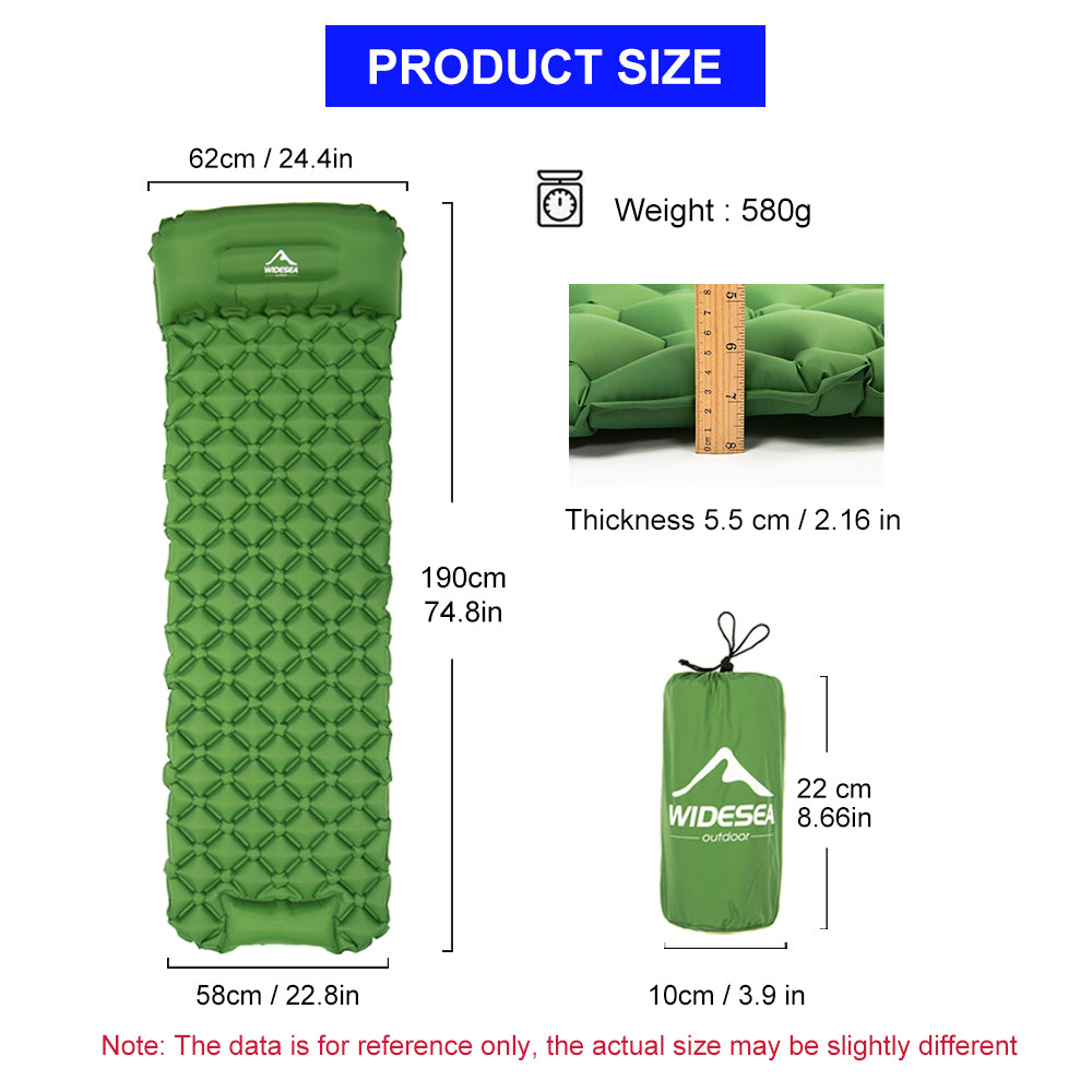 Camping sleeping pad with air pumb