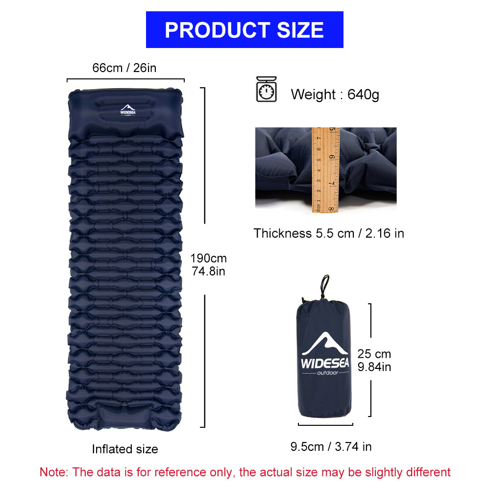 Camping sleeping pad with air pumb
