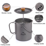 Load image into Gallery viewer, Titanium Coffee Cup 750ML with French Press
