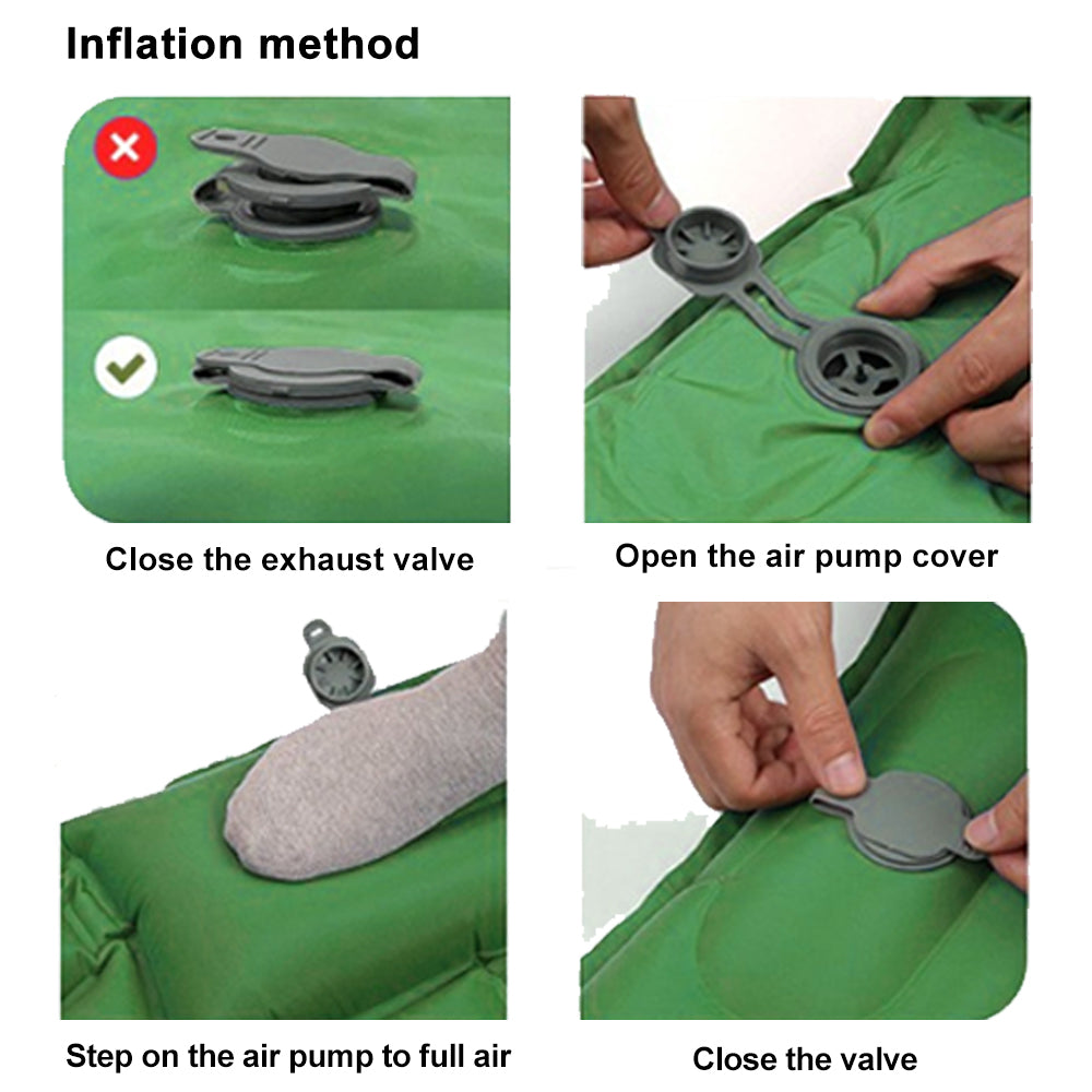 Camping sleeping pad with air pumb