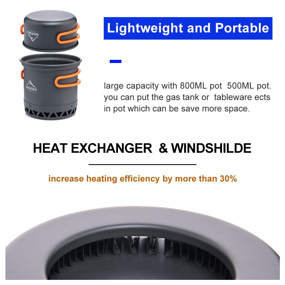 Camping Aluminum Pot 1 Person with Heat Exchanger