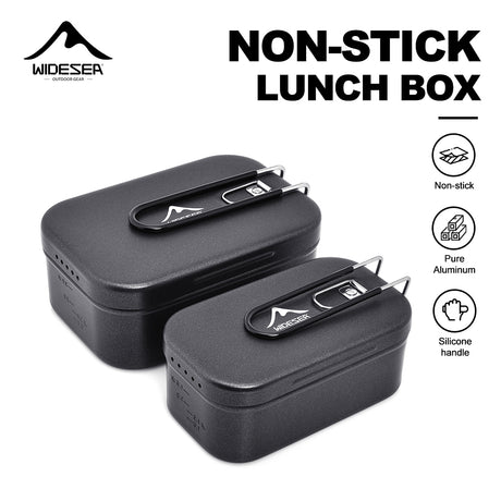 Widesea Camping Lunch Box Non-stick Cutlery Foldable Aluminum