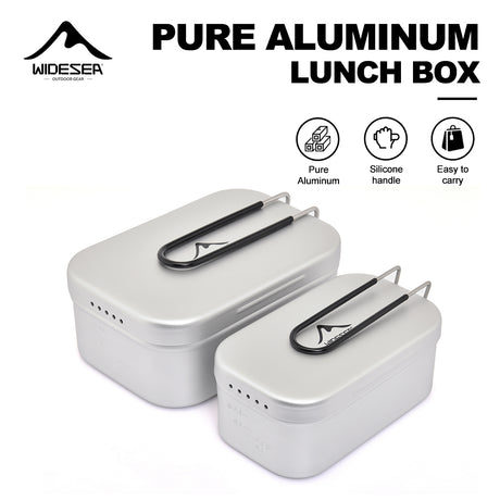 Widesea Camping Lunch Box Non-stick Cutlery Foldable Pure Aluminum