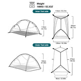 Widesea Camping Tent 1 Person 15D Nylon Backpaking Tents