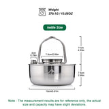 Widesea Camping 1.7L SS304 Stainless Kettle