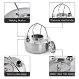 Widesea Camping 1.7L SS304 Stainless Kettle