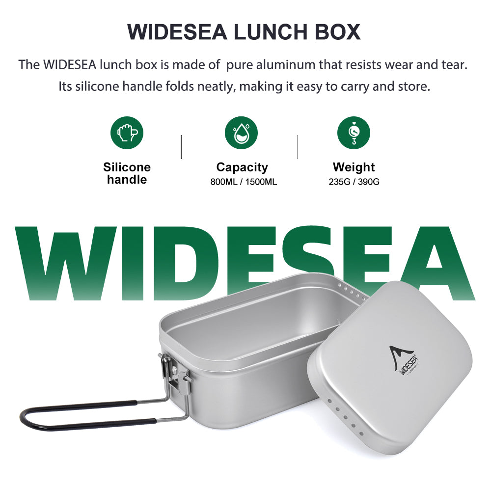 Widesea Camping Lunch Box Non-stick Cutlery Foldable Pure Aluminum