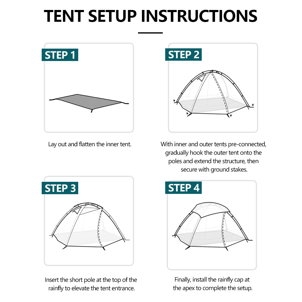 Widesea Camping Tent 2 Person 15D Nylon One-touch Shade Tenda