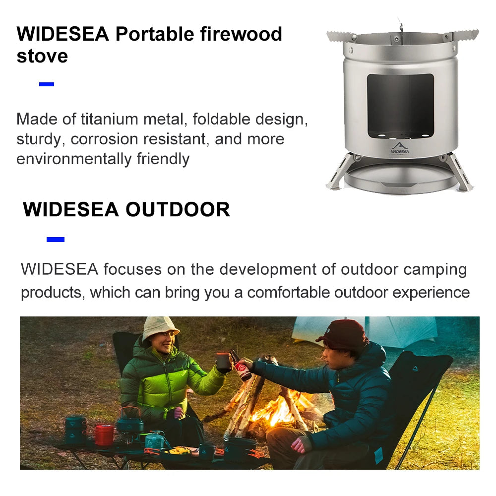 Camping Stove Firewood Titanium Ultralight Furnace