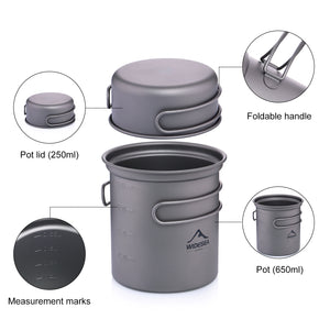 Titanium Pot Pan 650+250ML