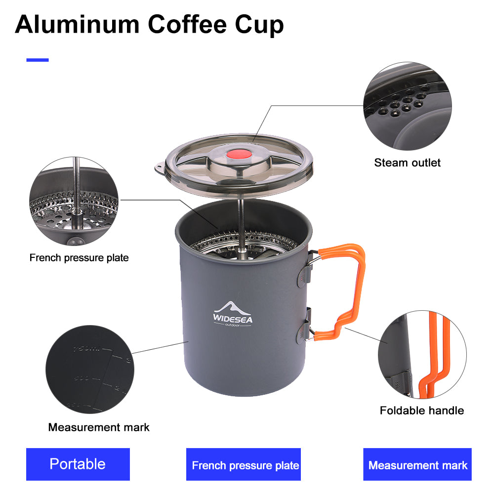 Large Capacity Hard Aluminum Oxide Coffee Pot For Outdoor Camping