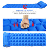 Camping Sleeping Pad Outdoor Mat with Pillow Design