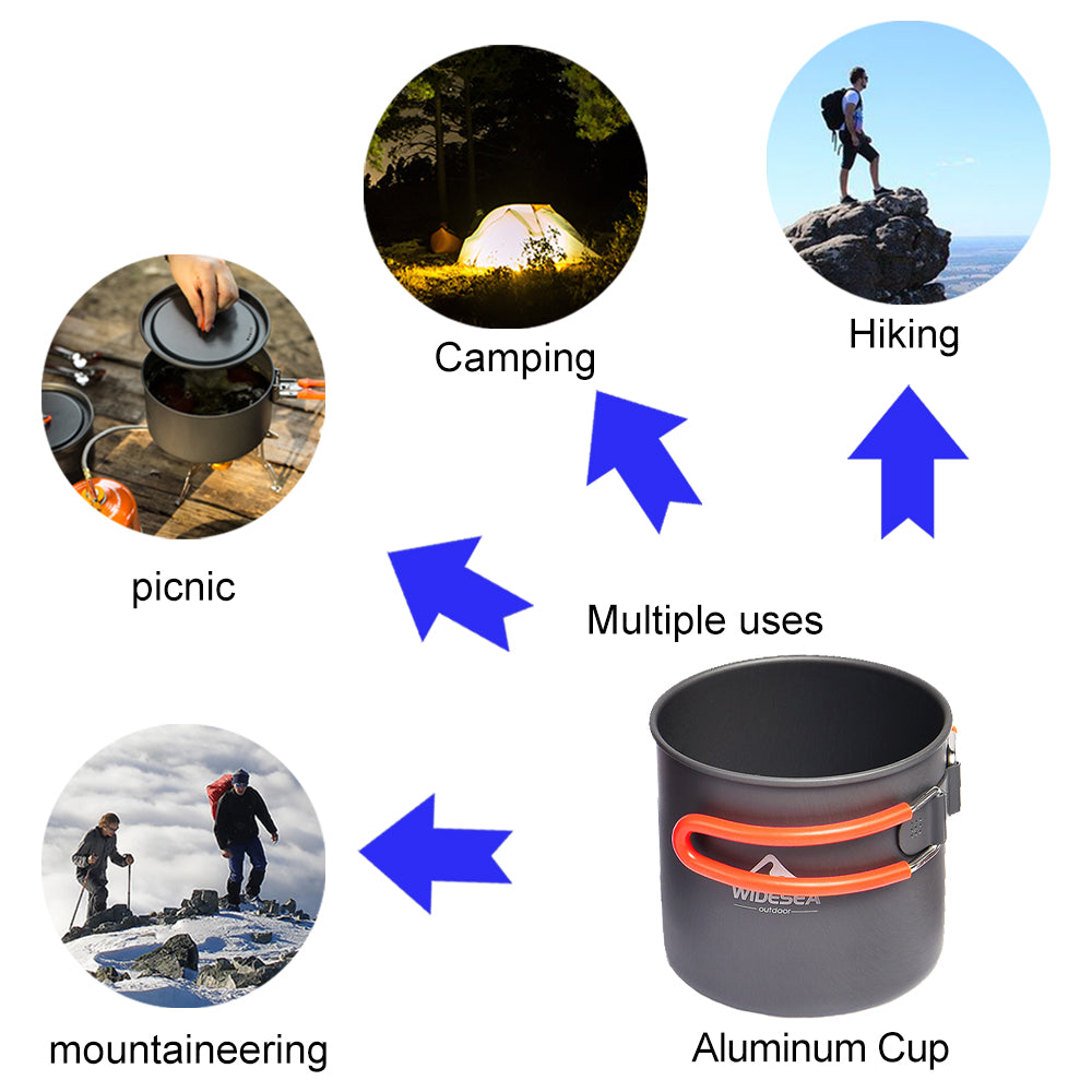 Widesea Camping Aluminum Coffee Cup Outdoor Mug Tourism Tableware