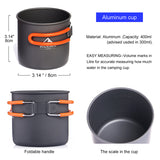 Camping Cooking Set Mess Kit Pot Pan Cup Stove Burner