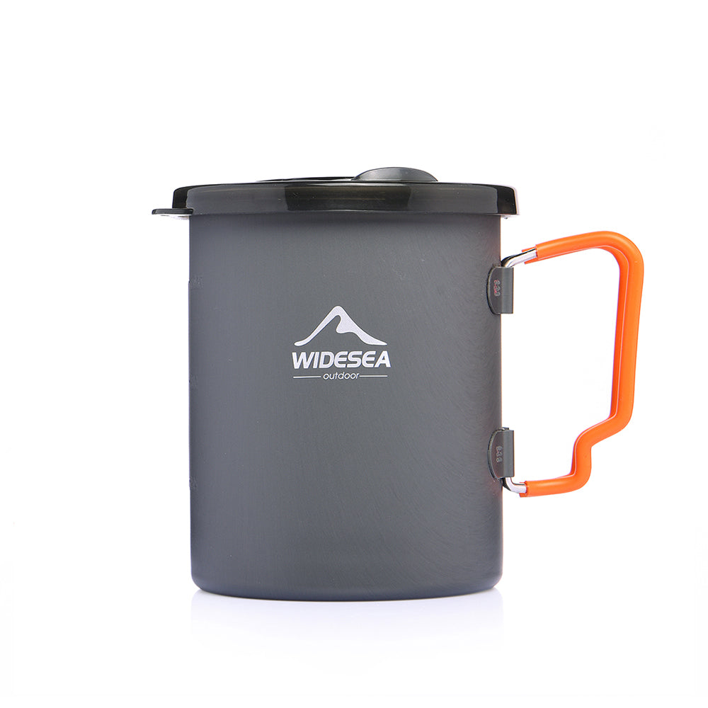 widesea Camping Coffee Pot 750ML, French Press Coffee Maker,Lightweight  Backpacking Pot with Collapsible Handle For Camping,Hiking,Fire Cooking