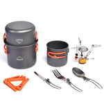 Load image into Gallery viewer, Camping Cooking Set Mess Kit Pot Pan Cup Stove Burner
